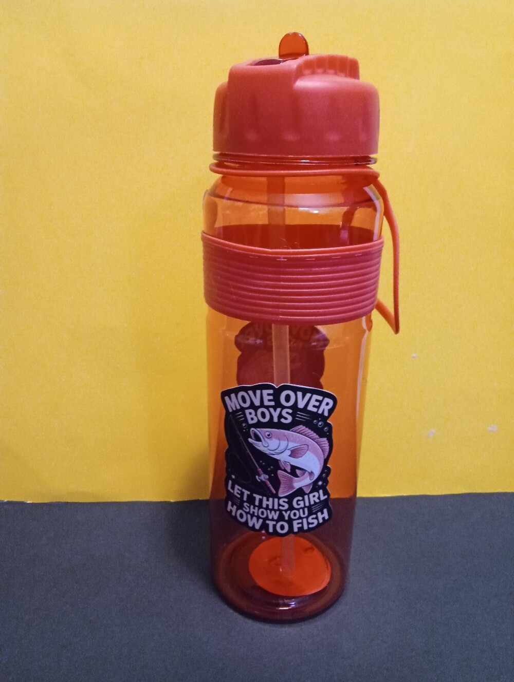 Red Girls' Fishing Water Bottle: "Move Over Boys, Let This Girl...Fish"